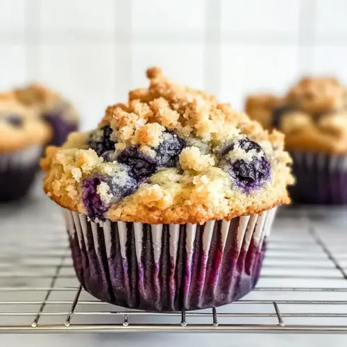 blueberry muffins with crumble topping