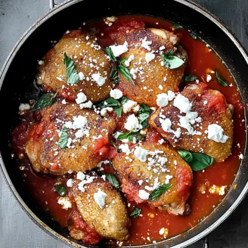 Crispy Chicken Thighs with Spiced Tomato Sauce