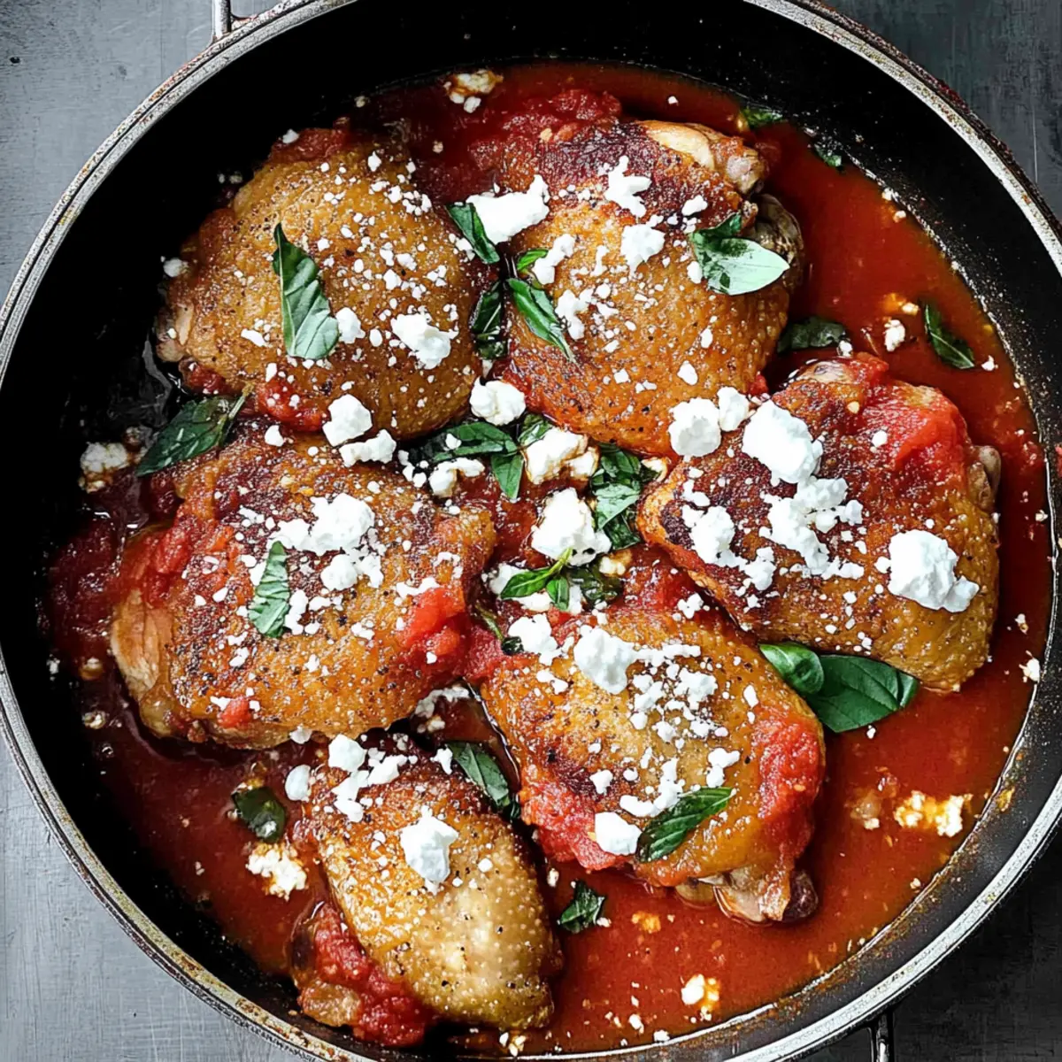 Crispy Chicken Thighs with Spiced Tomato Sauce