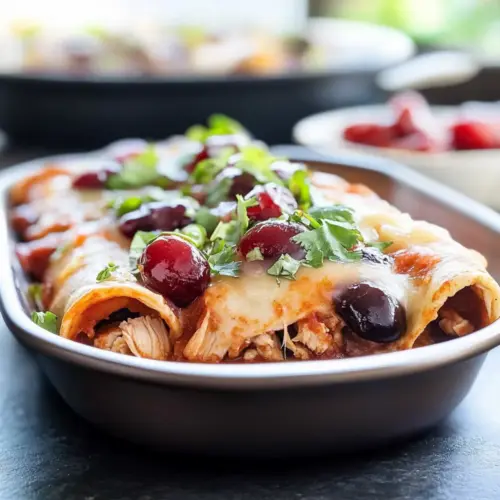 Cherry Chicken Enchiladas