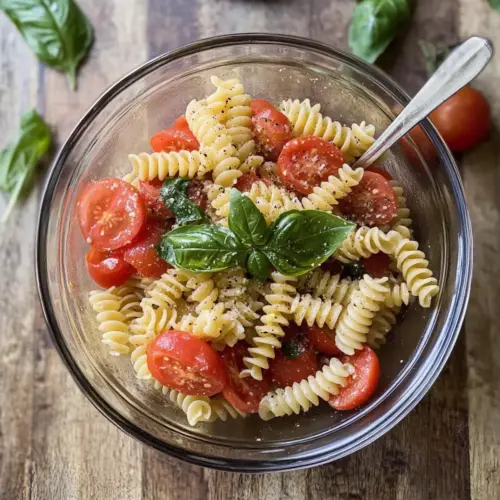 Warm Basil and Tomato Pasta Salad