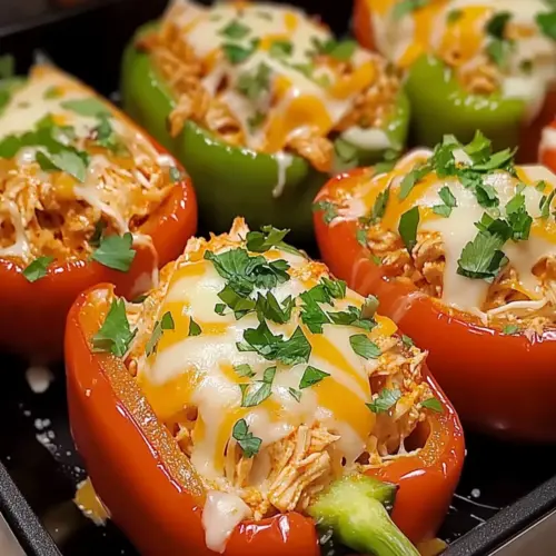Buffalo Chicken Stuffed Peppers