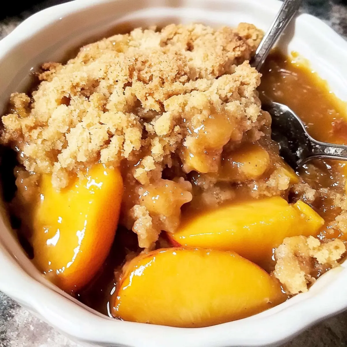Crockpot Peach Cobbler