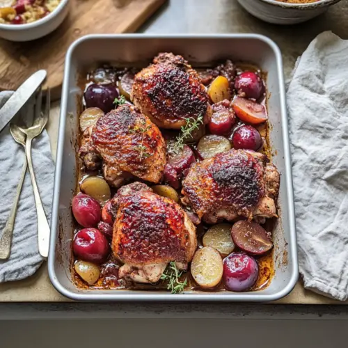 Sheet Pan Sumac Spiced Chicken With Plums