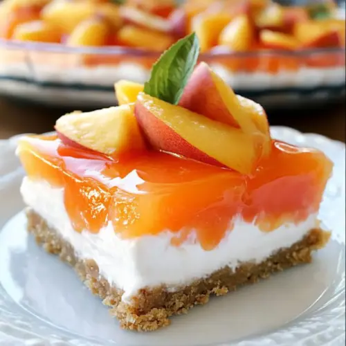 Fresh Peach Cheesecake Dessert