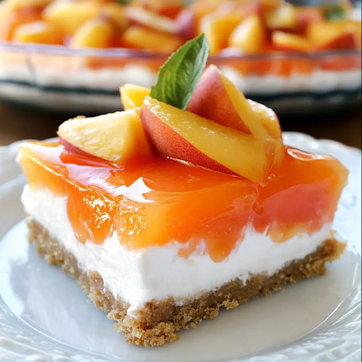 Fresh Peach Cheesecake Dessert