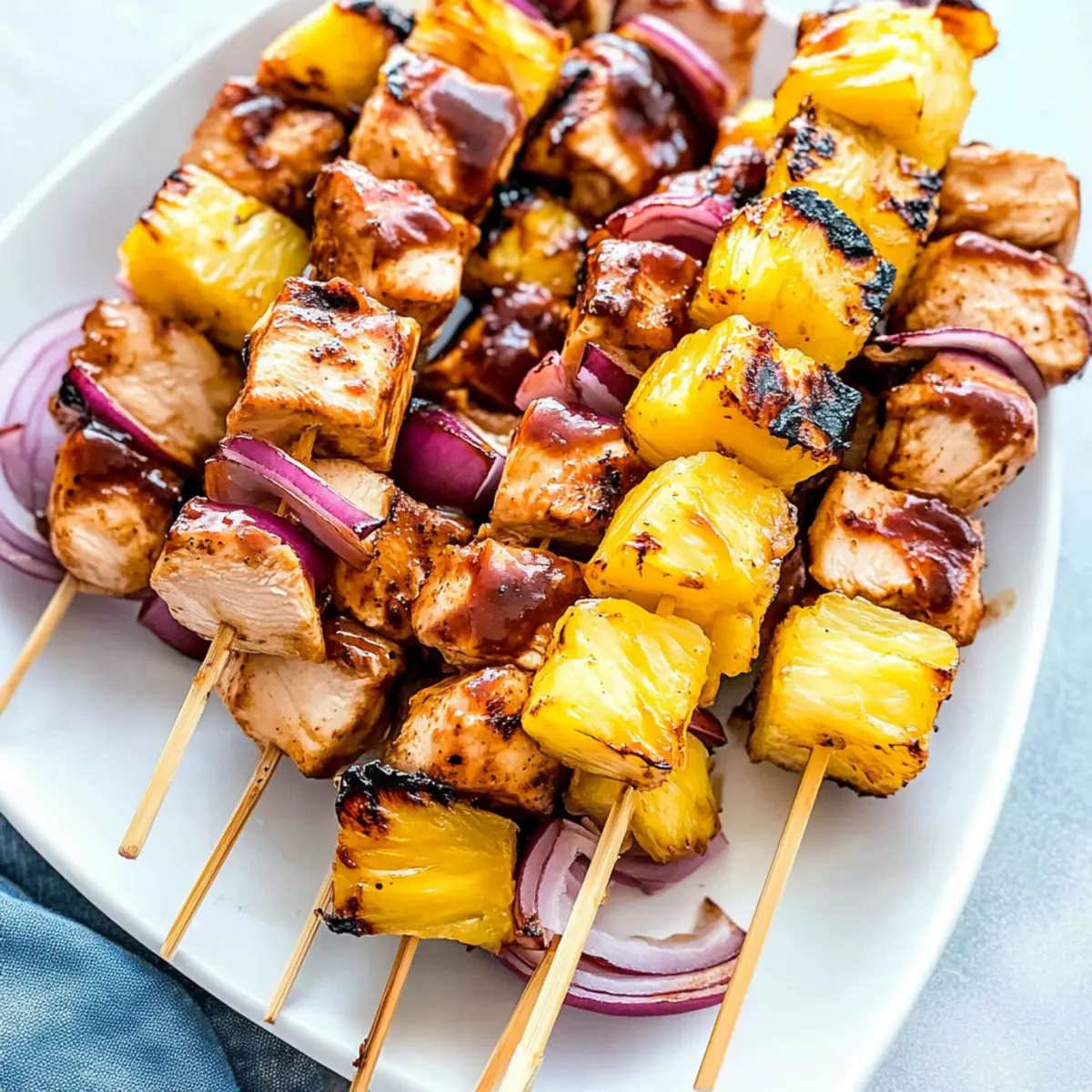 Hawaiian Chicken BBQ Kabobs