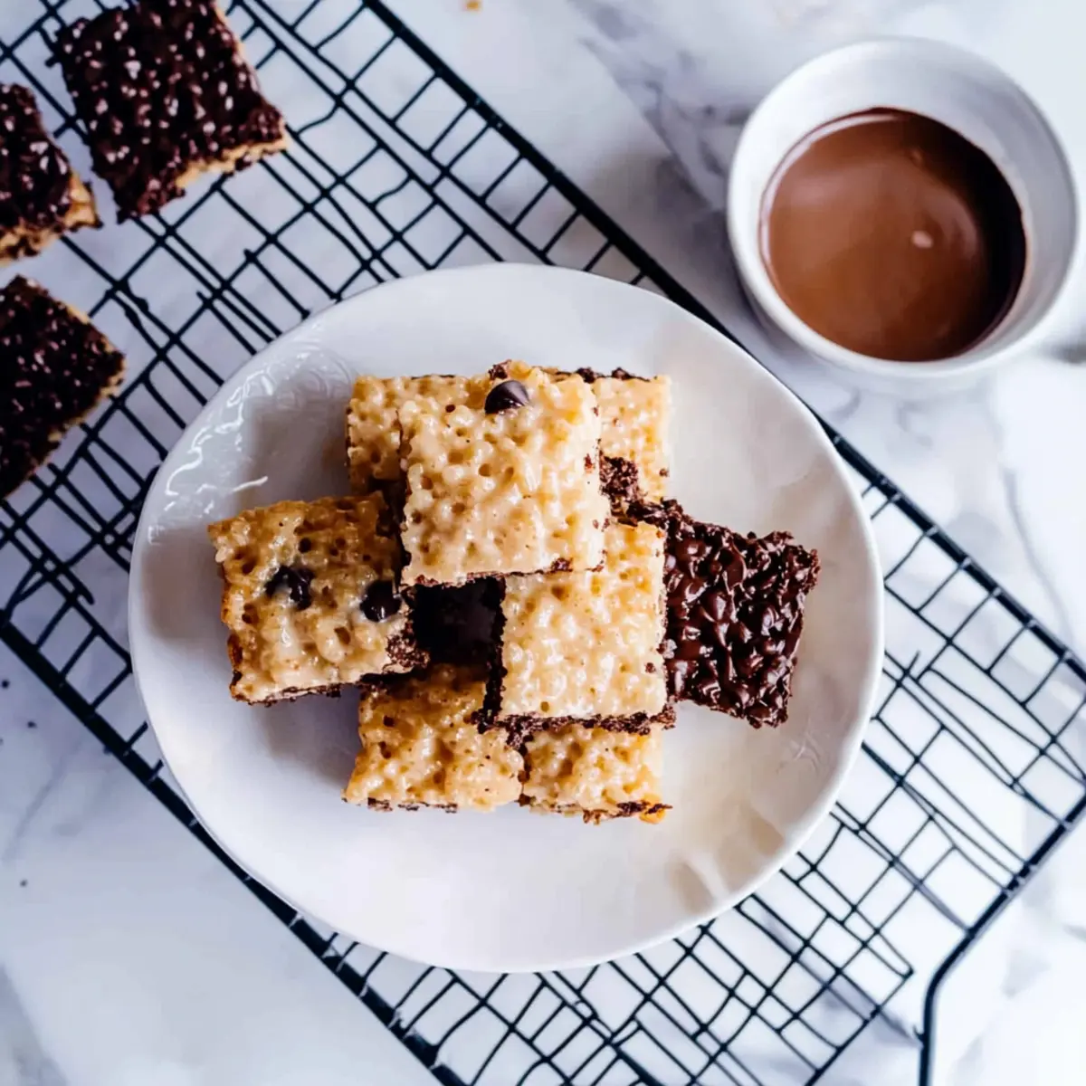 Cookie Dough Stuffed Rice Krispie Treats
