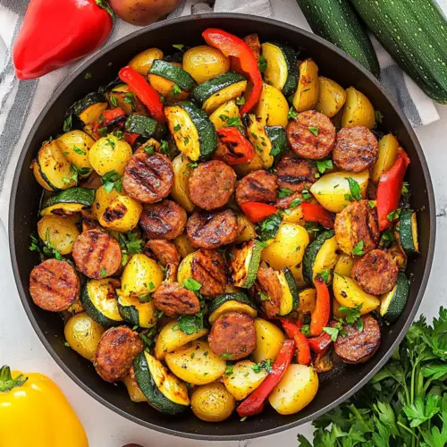 Smoked Sausage and Zucchini Skillet