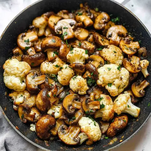 Garlic Mushrooms Cauliflower Skillet