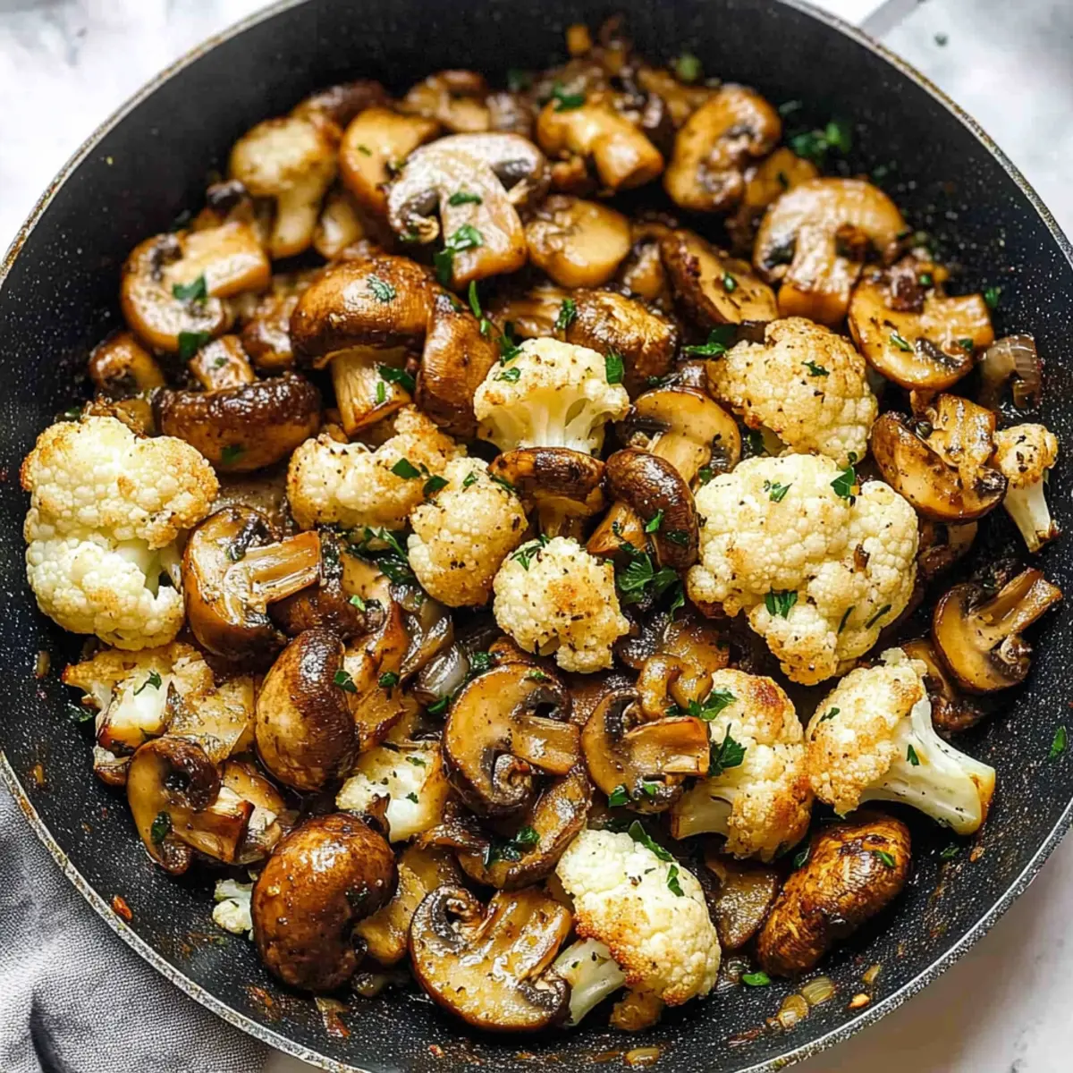 Garlic Mushrooms Cauliflower Skillet