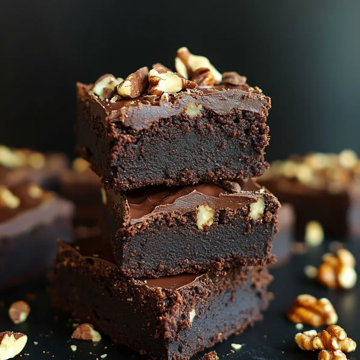 Vegan Brownies with Chocolate Ganache