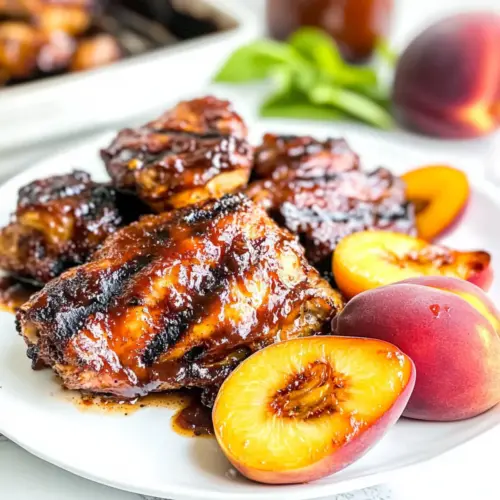 Grilled Bourbon Peach BBQ Chicken