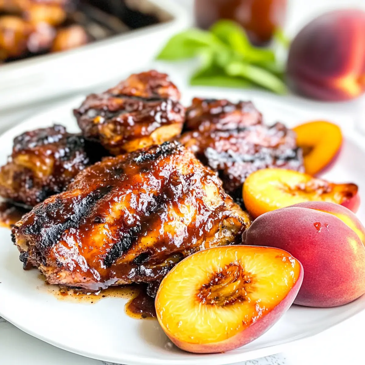 Grilled Bourbon Peach BBQ Chicken