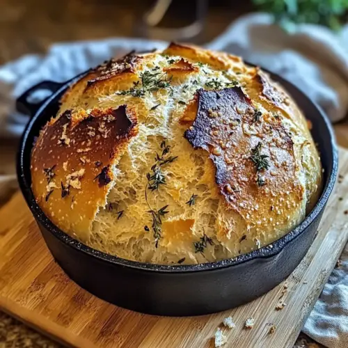 Garlic Herb Dutch Oven Bread