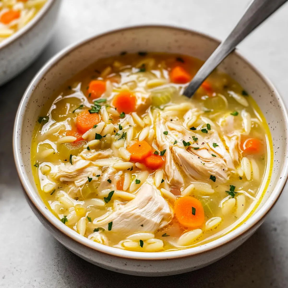 Lemon Chicken Orzo Soup
