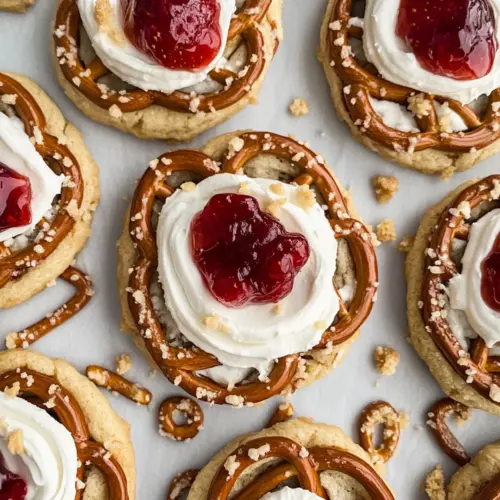 Strawberry Pretzel Pie Cookies
