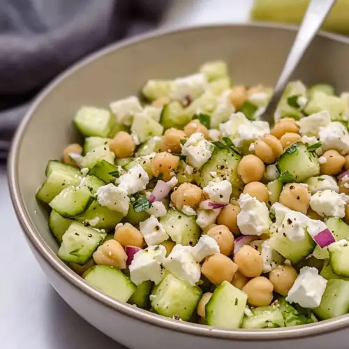 Chickpea Cucumber Feta Salad