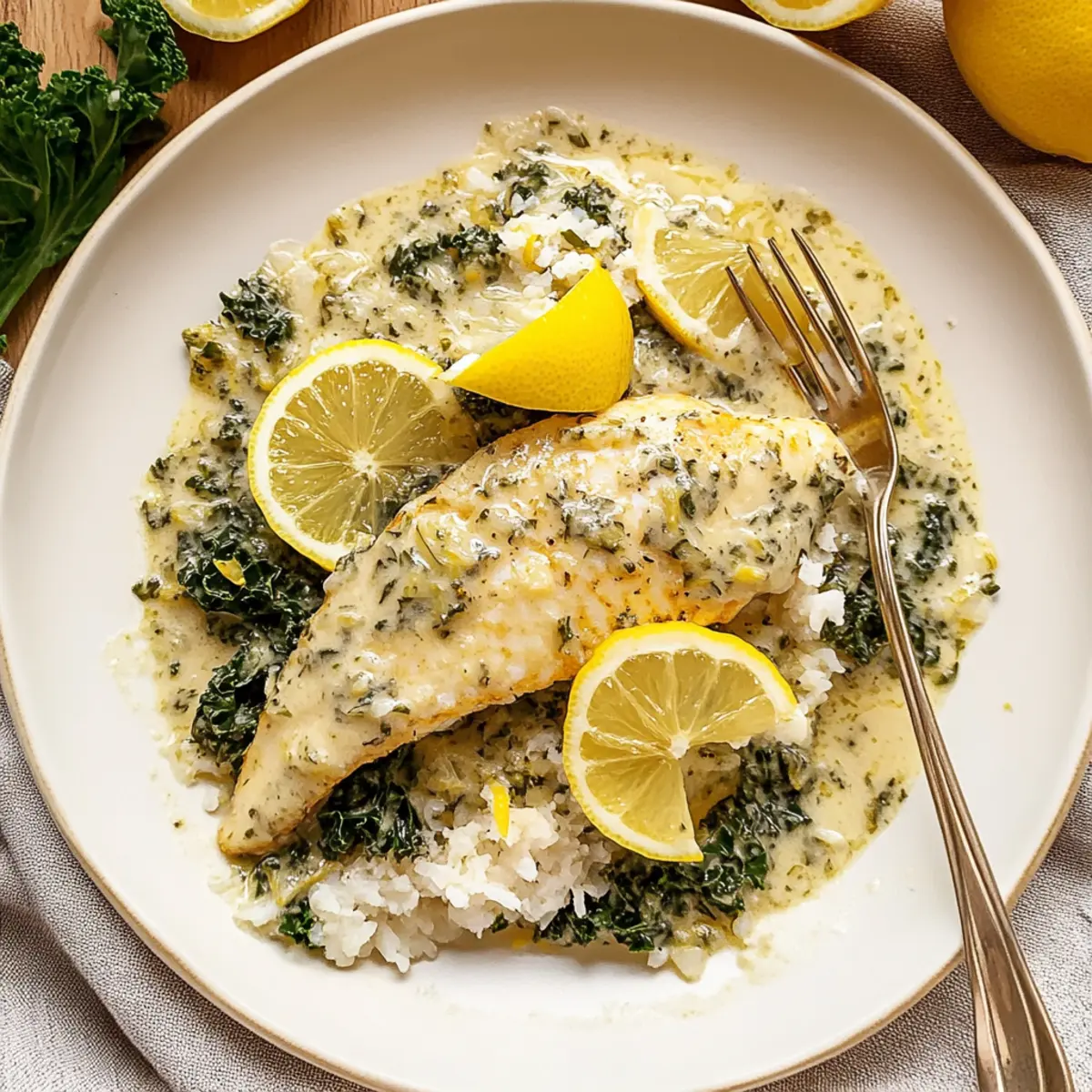Creamy Lemon Garlic Herb Tilapia