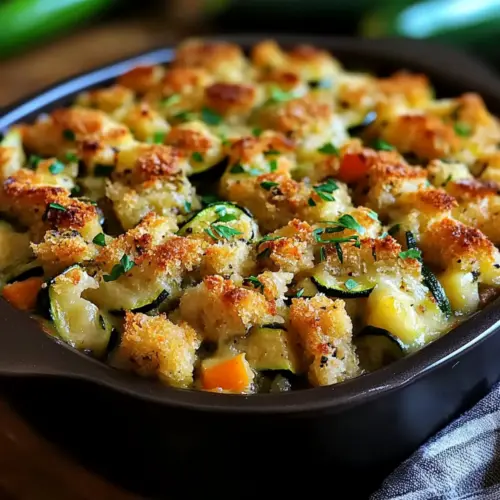 Zucchini And Stuffing Casserole