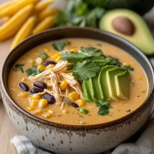 Crockpot Mexican Street Corn & Chicken Chowder