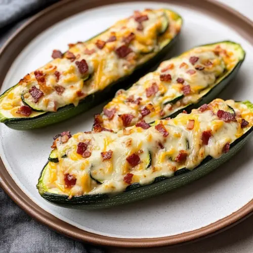 Jalapeno Popper Zucchini Boats