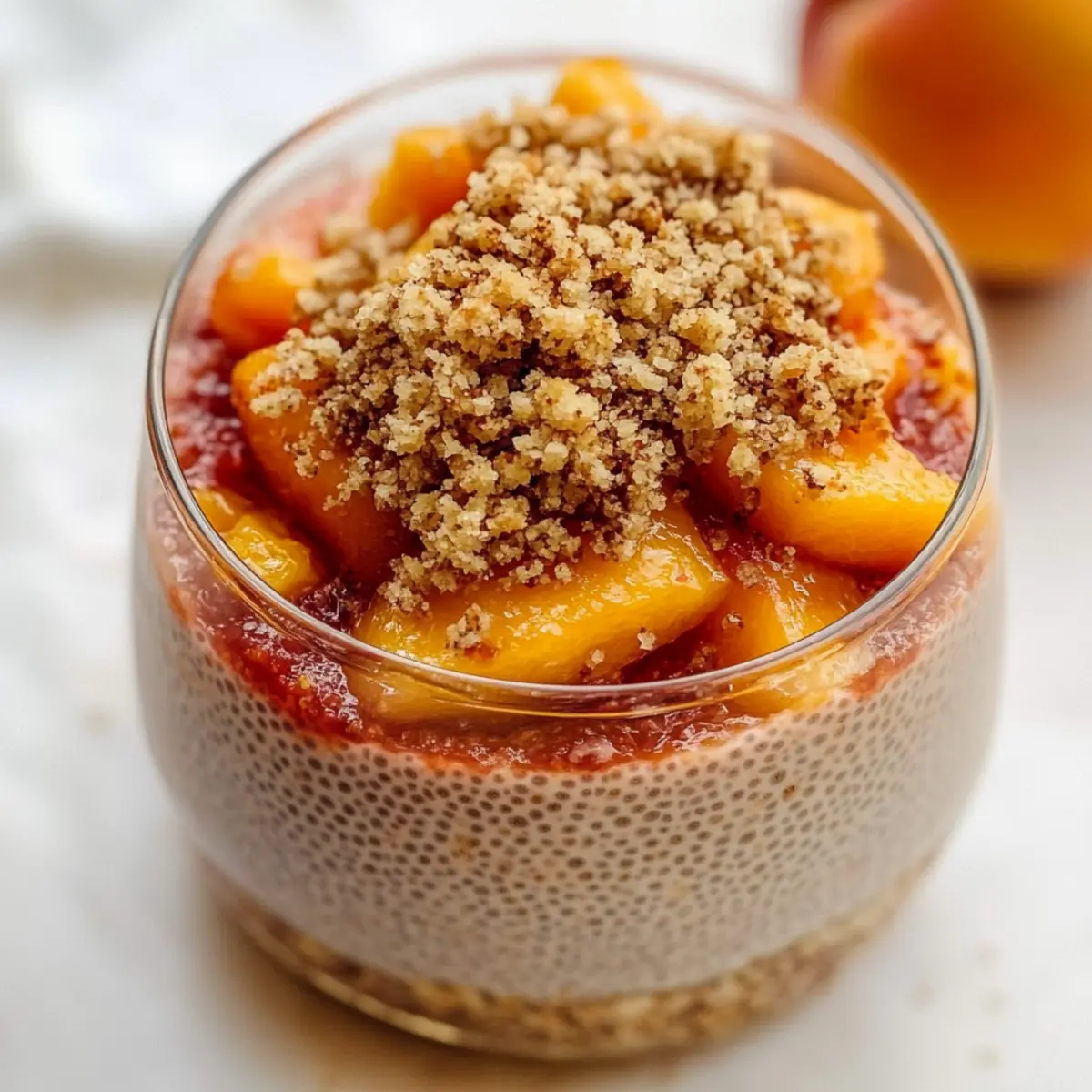 Peach Cobbler Chia Pudding