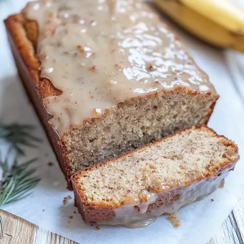 Glazed Eggnog Banana Bread