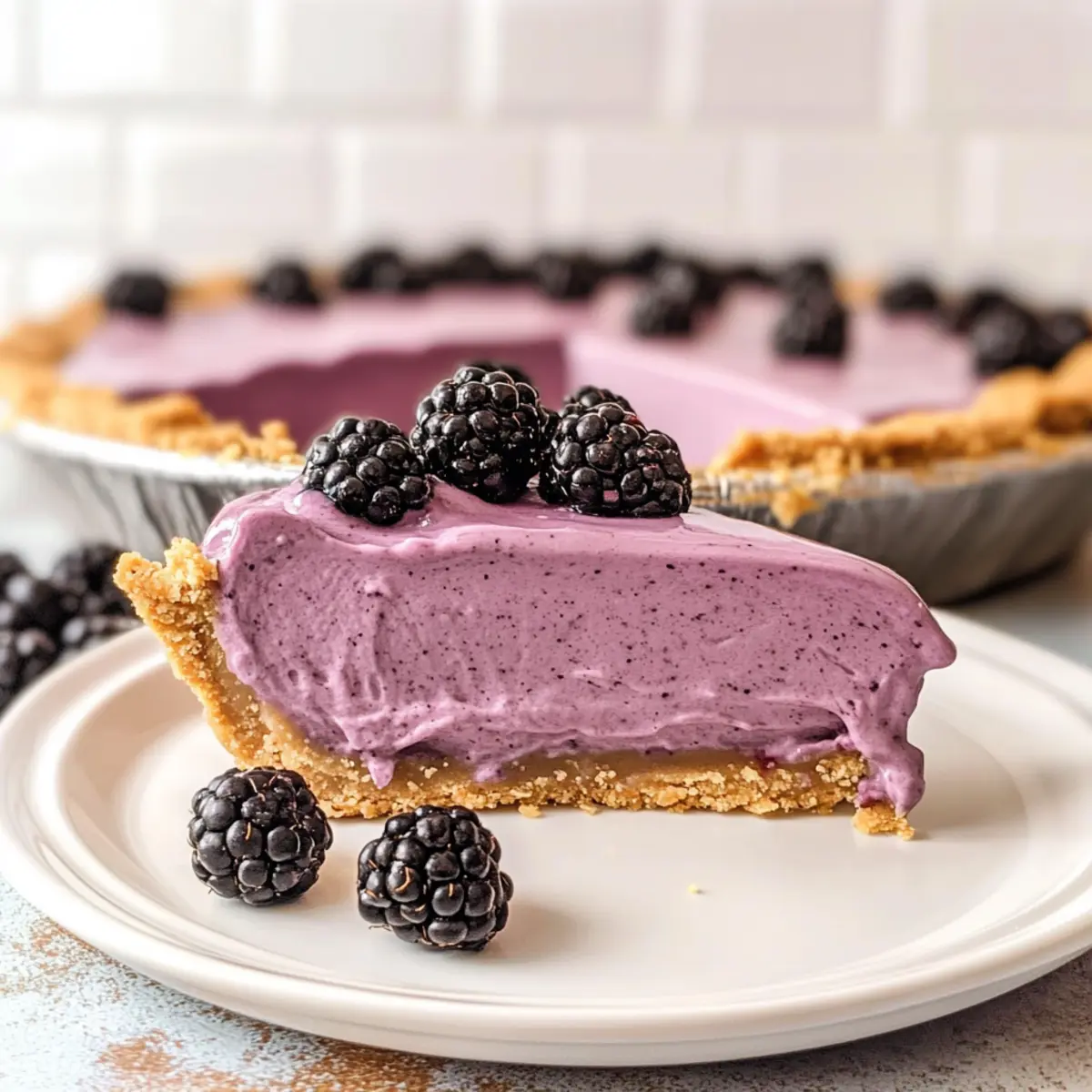 No Bake Blackberry Cream Pie