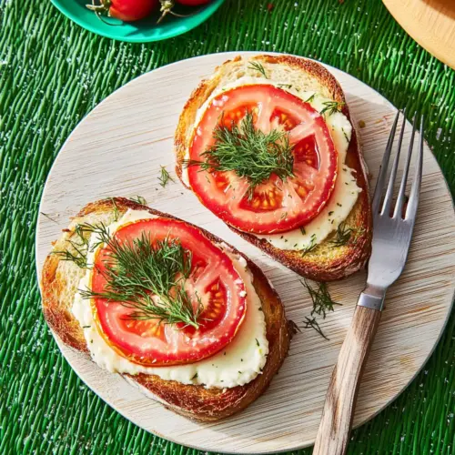 Open-Faced Tomato and Dill Toasts