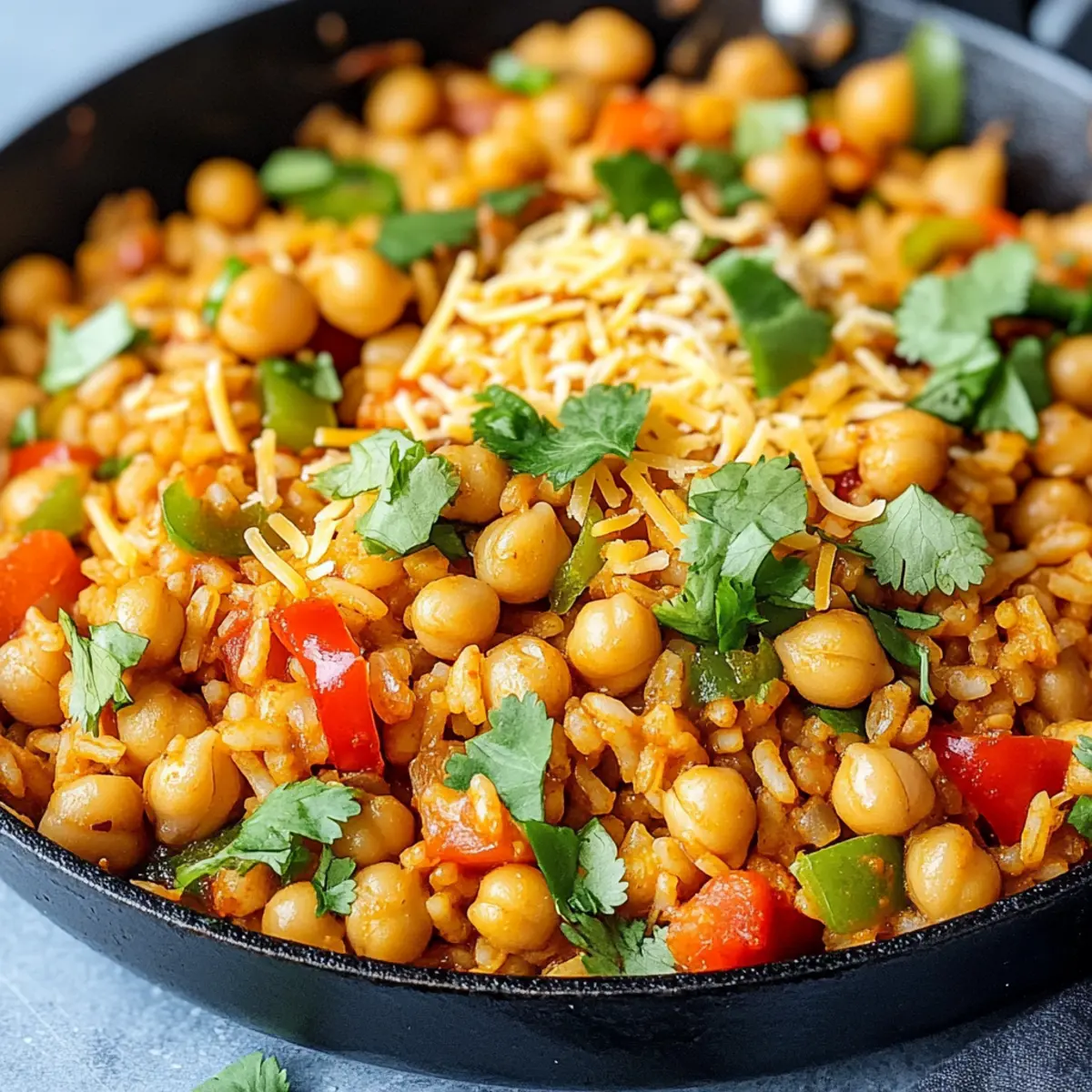 Taco-Spiced Chickpea and Rice Skillet