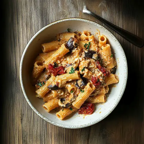 Eggplant Sun-Dried Tomato Ricotta Pasta