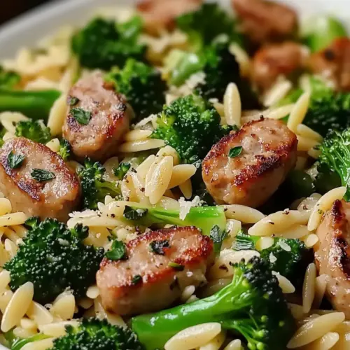 Chicken Sausage and Broccoli Orzo