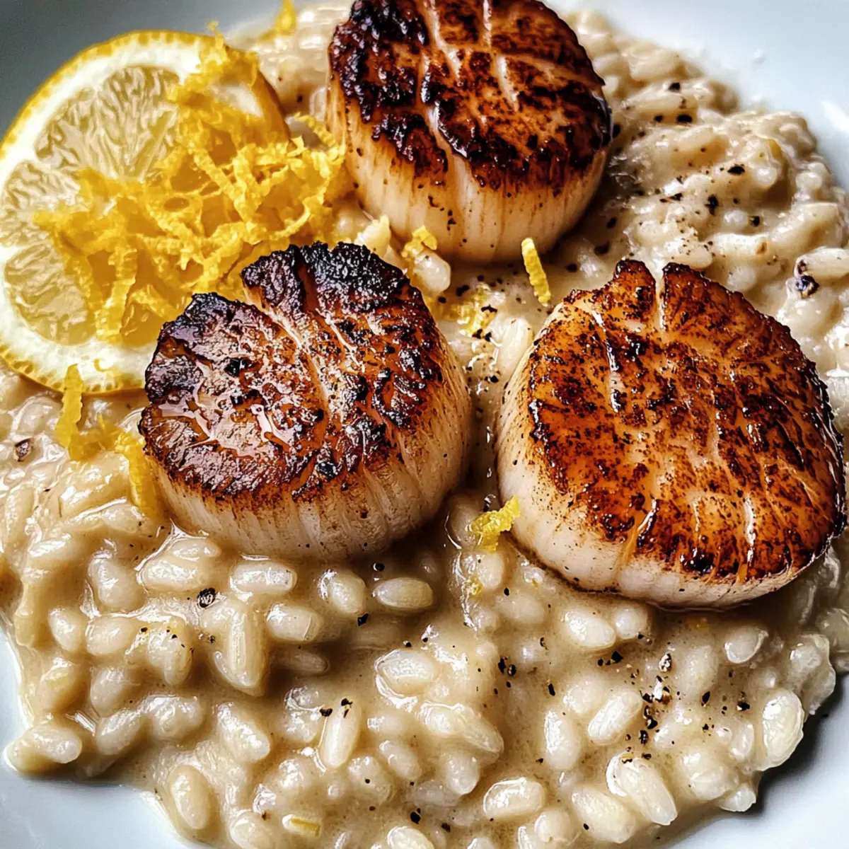 Seared Scallops and Lemon Parmesan Risotto