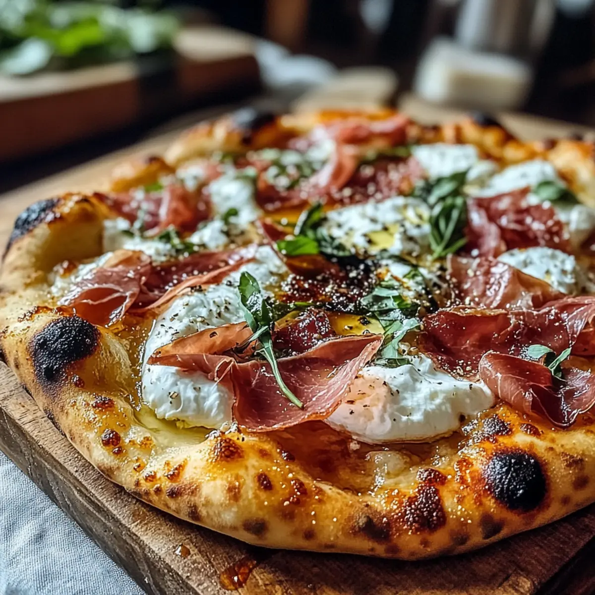 Prosciutto and Honey Burrata Pizza