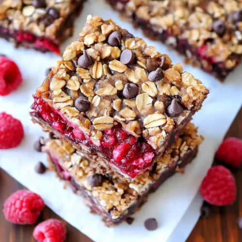 Chocolate Raspberry Oat Bars
