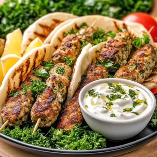 Chicken Kofta with Creamy Garlic Yogurt Sauce