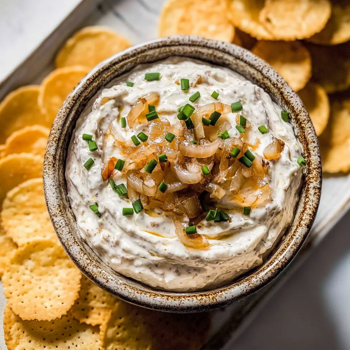 French Onion Dip with Greek Yogurt