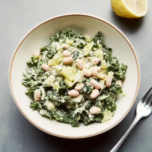 Lemon Tahini White Bean Caesar Salad