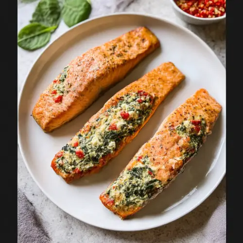 Stuffed Salmon With Spinach & Feta