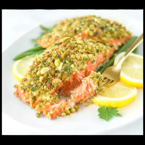 Baked Pistachio and Parmesan Crusted Salmon